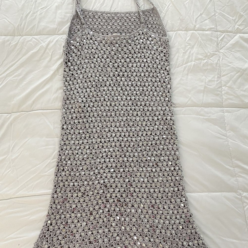 Free People x Flook Crochet Sequin Mini Dress - Picture 4 of 7